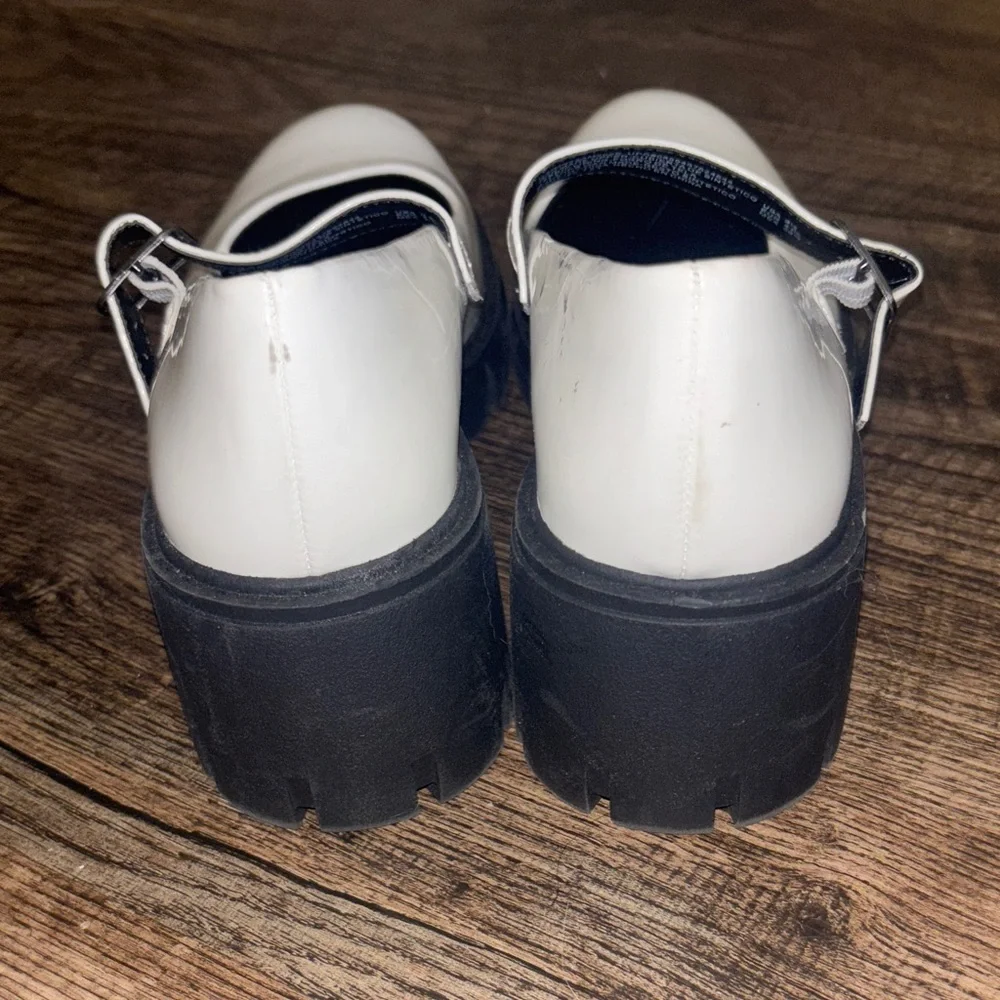 Madden NYC Women's White Platform Mary Janes